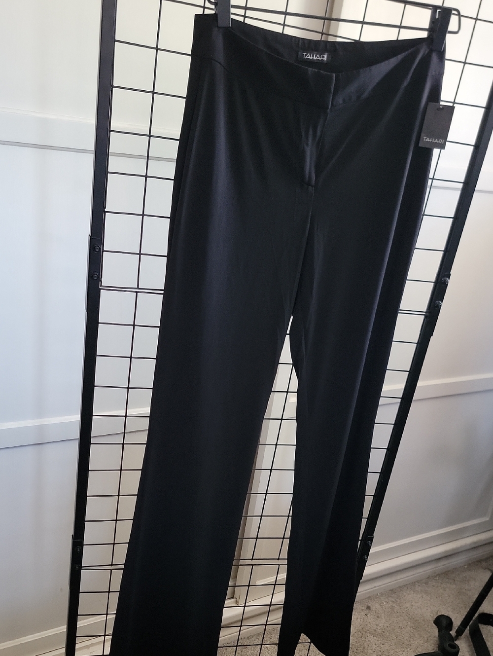 Tahari Black Wide-Leg Ponte Pull-On Pants Size 2